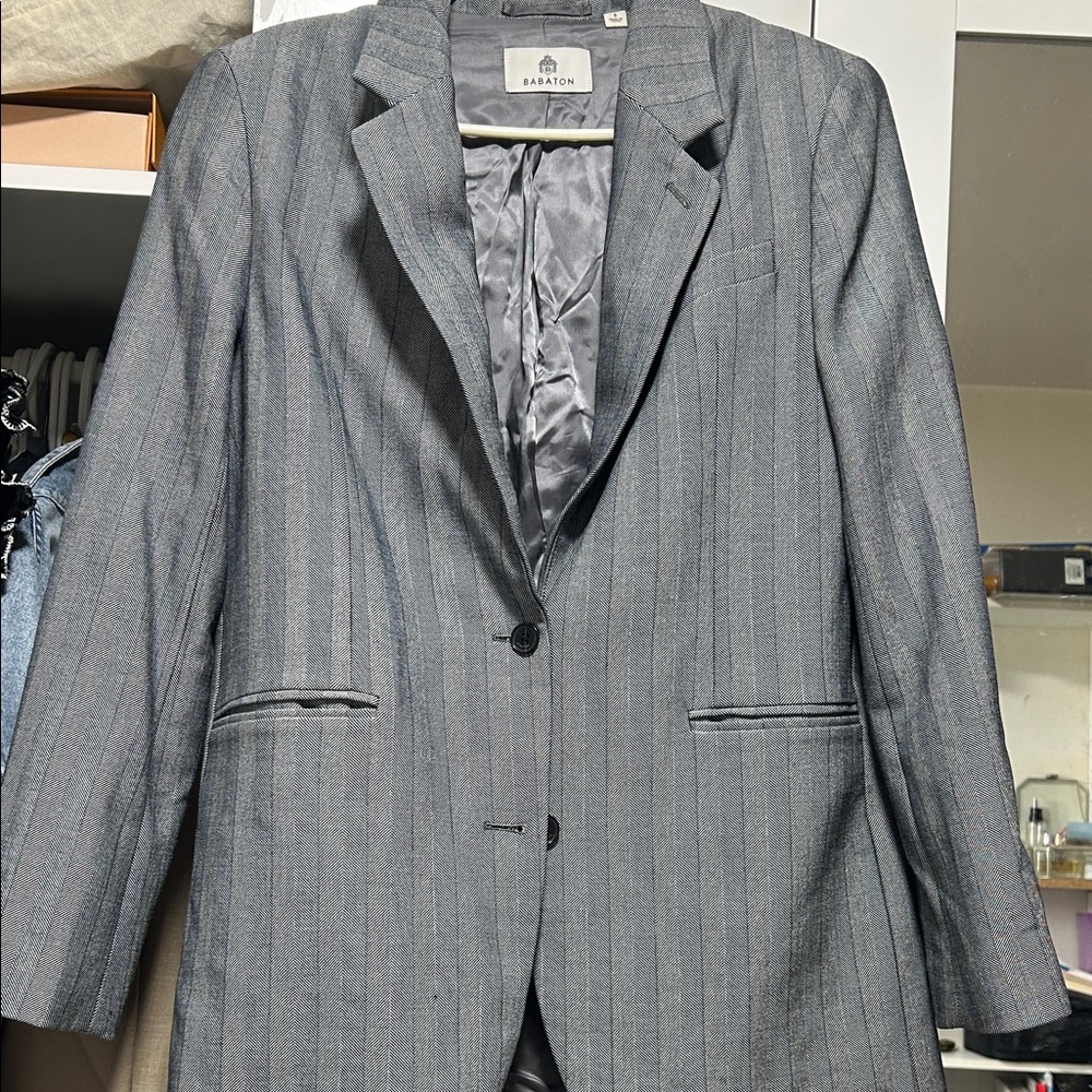 Babaton Charcoal Pinstripe Men's Blazer